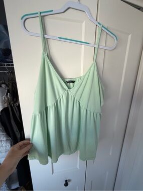 Mint Green Ribbed Spaghetti Strap Tank